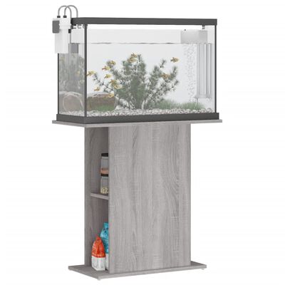 vidaXL Aquariumstandaard 75x36x72,5 cm bewerkt hout grijs sonoma