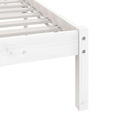 vidaXL Bedframe zonder matras massief grenenhout wit 150x200 cm