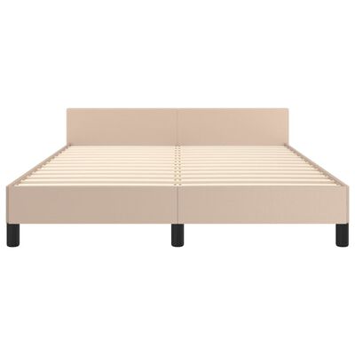 vidaXL Bedframe met hoofdeinde zonder matras Cappuccino 140x200 cm