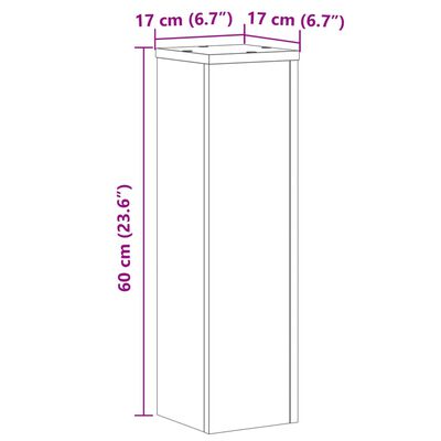 vidaXL Plantenstandaards 2 st 17x17x60 cm bewerkt hout wit