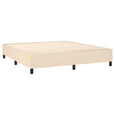 vidaXL Boxspring met matras stof crèmekleurig 160x200 cm