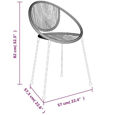 vidaXL 5-delige Tuinset PVC-rattan zwart