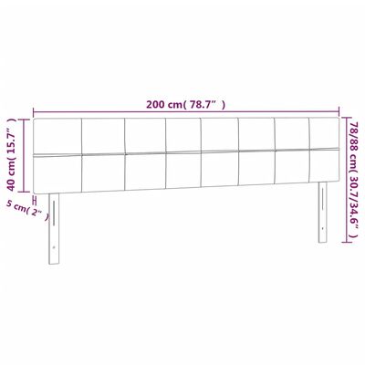 vidaXL Hoofdborden 2 st 100x5x78/88 cm fluweel donkergrijs