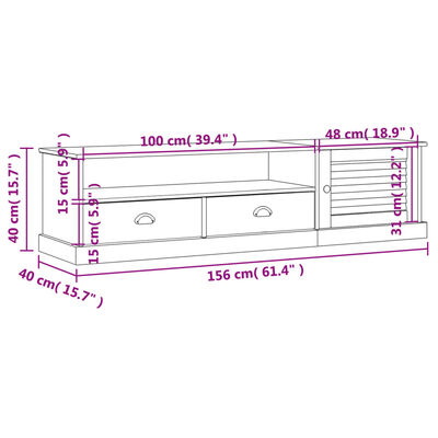 vidaXL Tv-meubel VIGO 156x40x40 cm massief grenenhout