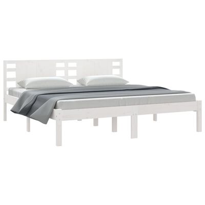 vidaXL Bedframe massief grenenhout wit 200x200 cm