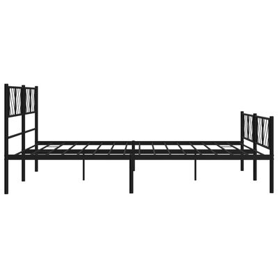 vidaXL Bedframe met hoofd- en voeteneinde metaal zwart 200x200 cm