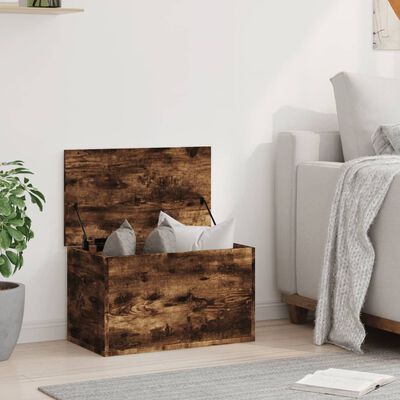 vidaXL Opbergbox 60x35x35 cm bewerkt hout gerookt eikenkleurig