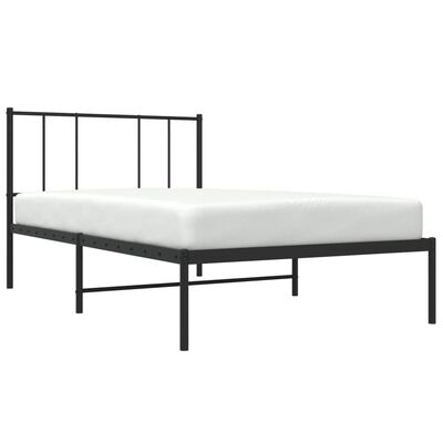 vidaXL Bedframe met hoofdbord metaal zwart 90x200 cm