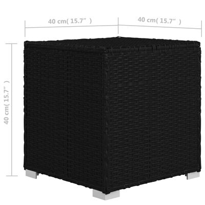 vidaXL Ligbed met kussen en salontafel poly rattan zwart