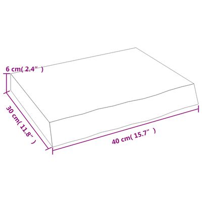 vidaXL Wastafelblad 40x30x(2-6) cm behandeld massief hout donkerbruin