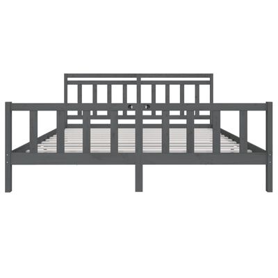 vidaXL Bedframe massief hout grijs 200x200 cm