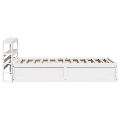 vidaXL Bedframe met hoofdeinde 100x200 cm massief grenenhout wit