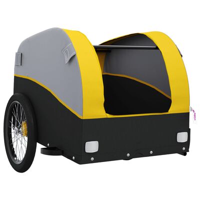 vidaXL Fietstrailer 45 kg ijzer zwart en geel