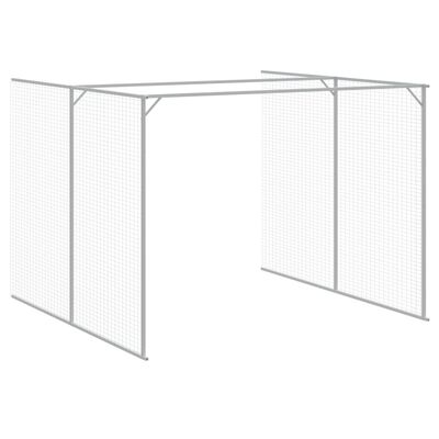 vidaXL Hondenhok met ren 214x865x181 cm gegalvaniseerd staal antraciet