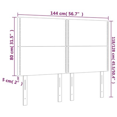 vidaXL Hoofdbord LED 144x5x118/128 cm kunstleer cappuccinokleurig