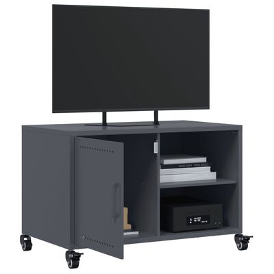 vidaXL Tv-meubel 68x39x43,5 cm staal antracietkleurig