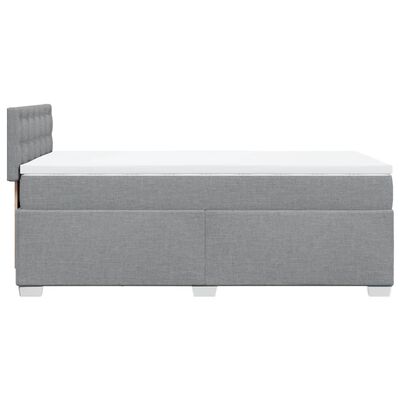 vidaXL Boxspring met matras stof lichtgrijs 90x200 cm