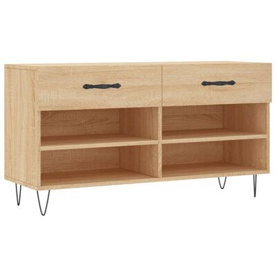 vidaXL Schoenenbank 102x35x55 cm bewerkt hout sonoma eikenkleurig