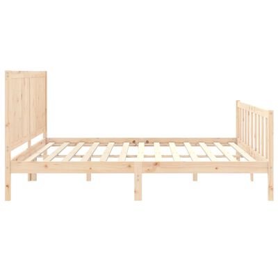 vidaXL Bedframe met hoofdbord massief hout