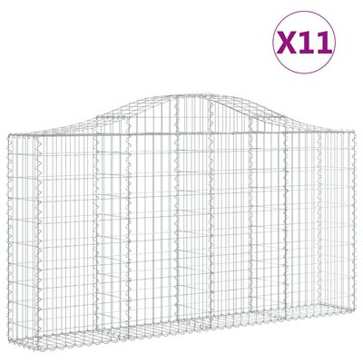 vidaXL Schanskorven 11 st gewelfd 200x30x100/120 cm ijzer