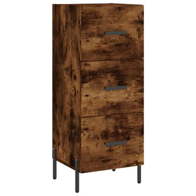 vidaXL Hoge kast 34,5x34x180 cm bewerkt hout gerookt eikenkleurig