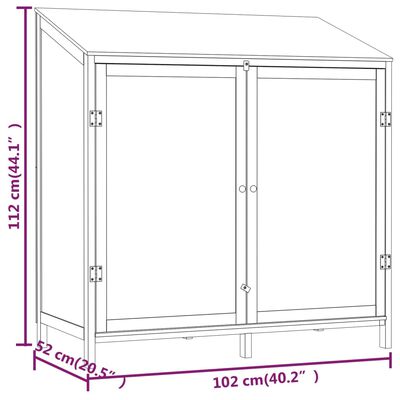 vidaXL Tuinschuur 102x52x112 cm massief vurenhout