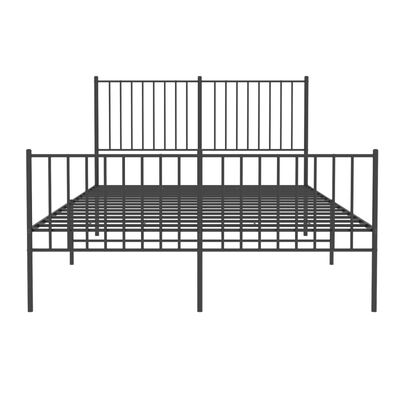 vidaXL Bedframe met hoofd- en voeteneinde metaal zwart 140x200 cm