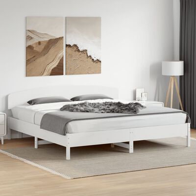 vidaXL Bedframe zonder matras massief grenenhout wit 180x200 cm