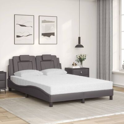 vidaXL Bed met matras kunstleer grijs 120x200 cm