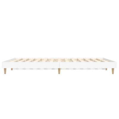 vidaXL Bedframe LED massief hout wit 140x190 cm