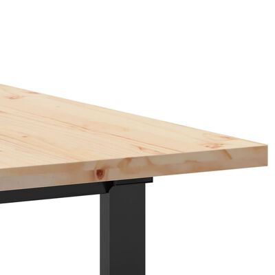 vidaXL Eettafel O-frame 160x80x75,5 cm massief grenenhout en gietijzer