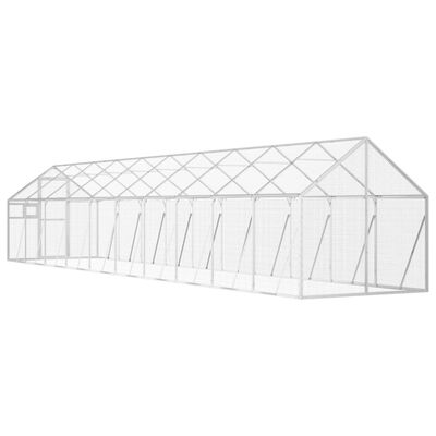 vidaXL Volière 1,79x10x1,85 m aluminium zilverkleurig