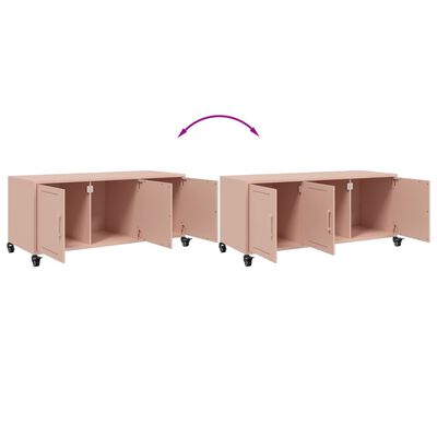 vidaXL Tv-meubel 100,5x39x43,5 cm staal roze