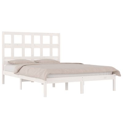 vidaXL Bedframe massief grenenhout wit 120x200 cm