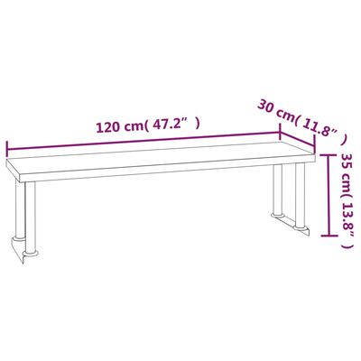 vidaXL Keukenwerktafel met bovenschap 120x60x115 cm roestvrij staal