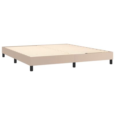 vidaXL Boxspring met matras kunstleer cappuccinokleurig 160x200 cm