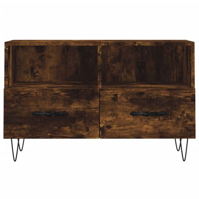 vidaXL Tv-meubel 80x36x50 cm bewerkt hout gerookt eikenkleurig