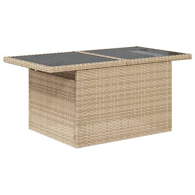 vidaXL 6-delige Loungeset met kussens poly rattan beige