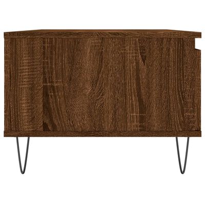 vidaXL Salontafel 90x50x36,5 cm bewerkt hout bruin eikenkleur