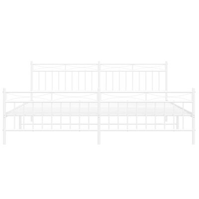 vidaXL Bedframe met hoofd- en voeteneinde metaal wit 200x200 cm