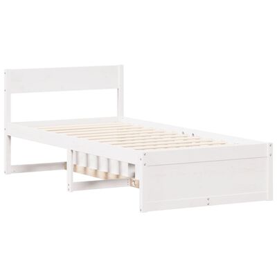 vidaXL Bedframe zonder matras massief grenenhout wit 90x200 cm