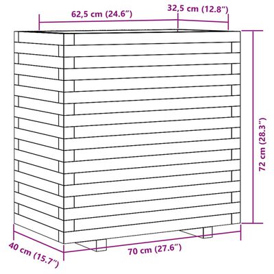 vidaXL Plantenbak 70x40x72 cm geïmpregneerd grenenhout