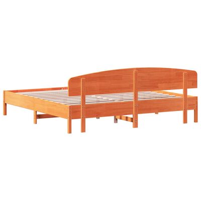 vidaXL Bedframe zonder matras massief grenenhout wasbruin 200x200 cm