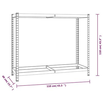 vidaXL Bandenrekken 2-laags 4 st 110x40x110 cm staal zilverkleurig