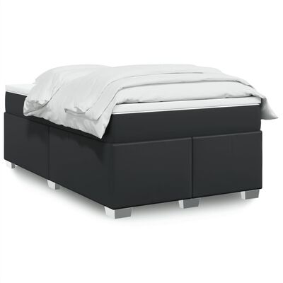 vidaXL Boxspring met matras kunstleer zwart 120x190 cm