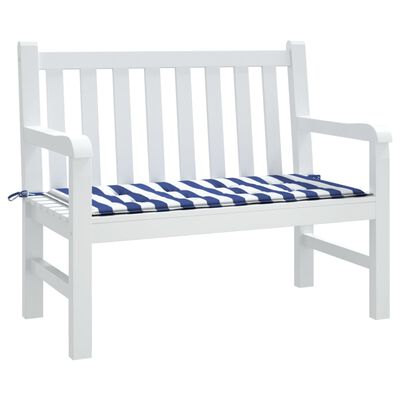 vidaXL Tuinbankkussen gestreept 120x50x3 cm oxford stof wit en blauw