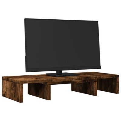 vidaXL Monitorstandaard verstelbaar 60x24x10,5 cm hout gerookt eiken