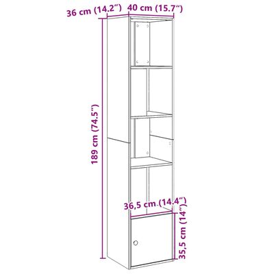 vidaXL Boekenkast 40x36x189 cm bewerkt hout betongrijs