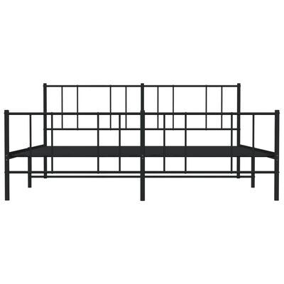 vidaXL Bedframe met hoofd- en voeteneinde metaal zwart 183x213 cm