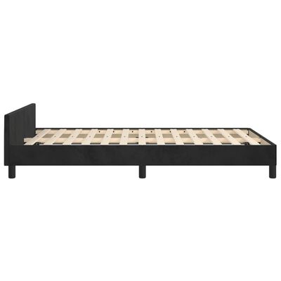 vidaXL Bedframe met hoofdbord fluweel zwart 120x190 cm